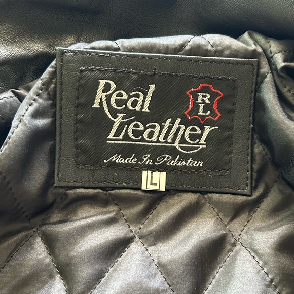 90’s STYLE BLACK LEATHER JACKET - Picture 7 of 7